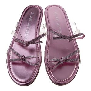 Stuart Weitzman Metallic Pink Crystal Bow Sandals
Like new - excellent condition